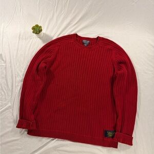 Vintage Polo Jeans Company Ribbed Sweater Sz XLarge GUC 90’s Red Mens Y2K Knit
